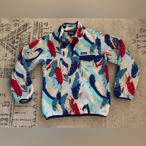 Patagonia Synchilla Fleece Jacket Size Medium Feathers White, Blue, Red